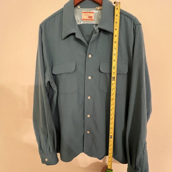 Levi's Vintage Clothing STYLED BY LEVI's SHIRT Size L Blue Wool - Picture 6 of 8